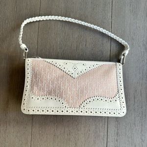 Vintage Dior Pink and White Small Shoulder Bag